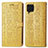 Handytasche Stand Schutzhülle Flip Leder Hülle Modisch Muster S03D für Samsung Galaxy F62 5G Gelb