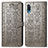 Handytasche Stand Schutzhülle Flip Leder Hülle Modisch Muster S03D für Samsung Galaxy M02 Grau