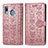 Handytasche Stand Schutzhülle Flip Leder Hülle Modisch Muster S03D für Samsung Galaxy M10S Rosa