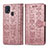 Handytasche Stand Schutzhülle Flip Leder Hülle Modisch Muster S03D für Samsung Galaxy M31 Rosa