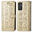 Handytasche Stand Schutzhülle Flip Leder Hülle Modisch Muster S03D für Samsung Galaxy Quantum2 5G Gold