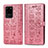 Handytasche Stand Schutzhülle Flip Leder Hülle Modisch Muster S03D für Samsung Galaxy S20 Ultra 5G Rosegold