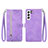 Handytasche Stand Schutzhülle Flip Leder Hülle Modisch Muster S03D für Samsung Galaxy S21 5G Violett