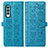 Handytasche Stand Schutzhülle Flip Leder Hülle Modisch Muster S03D für Samsung Galaxy Z Fold3 5G Blau