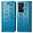 Handytasche Stand Schutzhülle Flip Leder Hülle Modisch Muster S03D für Vivo X70 Pro 5G Blau