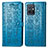 Handytasche Stand Schutzhülle Flip Leder Hülle Modisch Muster S03D für Vivo Y55s 5G Blau