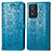 Handytasche Stand Schutzhülle Flip Leder Hülle Modisch Muster S03D für Vivo Y76s 5G Blau