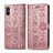 Handytasche Stand Schutzhülle Flip Leder Hülle Modisch Muster S03D für Xiaomi Redmi 9i Rosegold