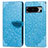 Handytasche Stand Schutzhülle Flip Leder Hülle Modisch Muster S04D für Google Pixel 8 Pro 5G Blau