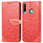 Handytasche Stand Schutzhülle Flip Leder Hülle Modisch Muster S04D für Huawei Y7p Rot
