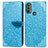 Handytasche Stand Schutzhülle Flip Leder Hülle Modisch Muster S04D für Motorola Moto E40 Blau