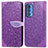 Handytasche Stand Schutzhülle Flip Leder Hülle Modisch Muster S04D für Motorola Moto Edge S Pro 5G Violett
