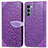 Handytasche Stand Schutzhülle Flip Leder Hülle Modisch Muster S04D für Motorola Moto Edge S30 5G Violett