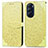 Handytasche Stand Schutzhülle Flip Leder Hülle Modisch Muster S04D für Motorola Moto Edge X30 5G Gelb
