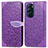 Handytasche Stand Schutzhülle Flip Leder Hülle Modisch Muster S04D für Motorola Moto Edge X30 5G Violett