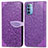 Handytasche Stand Schutzhülle Flip Leder Hülle Modisch Muster S04D für Motorola Moto G41 Violett
