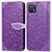 Handytasche Stand Schutzhülle Flip Leder Hülle Modisch Muster S04D für Oppo A16K Violett