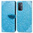 Handytasche Stand Schutzhülle Flip Leder Hülle Modisch Muster S04D für Oppo A54 5G Blau