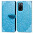 Handytasche Stand Schutzhülle Flip Leder Hülle Modisch Muster S04D für Oppo A55 5G Blau