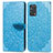 Handytasche Stand Schutzhülle Flip Leder Hülle Modisch Muster S04D für Oppo F19 Blau