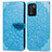 Handytasche Stand Schutzhülle Flip Leder Hülle Modisch Muster S04D für Oppo K9S 5G Blau