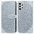 Handytasche Stand Schutzhülle Flip Leder Hülle Modisch Muster S04D für Samsung Galaxy A13 4G Grau