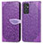 Handytasche Stand Schutzhülle Flip Leder Hülle Modisch Muster S04D für Samsung Galaxy A15 4G Violett