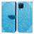 Handytasche Stand Schutzhülle Flip Leder Hülle Modisch Muster S04D für Samsung Galaxy A22 4G Blau