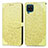 Handytasche Stand Schutzhülle Flip Leder Hülle Modisch Muster S04D für Samsung Galaxy A22 4G Gelb