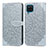 Handytasche Stand Schutzhülle Flip Leder Hülle Modisch Muster S04D für Samsung Galaxy A22 4G Grau