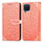 Handytasche Stand Schutzhülle Flip Leder Hülle Modisch Muster S04D für Samsung Galaxy A22 4G Orange