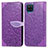 Handytasche Stand Schutzhülle Flip Leder Hülle Modisch Muster S04D für Samsung Galaxy A22 4G Violett