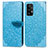 Handytasche Stand Schutzhülle Flip Leder Hülle Modisch Muster S04D für Samsung Galaxy A52 4G Blau