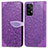 Handytasche Stand Schutzhülle Flip Leder Hülle Modisch Muster S04D für Samsung Galaxy A72 5G Violett