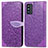 Handytasche Stand Schutzhülle Flip Leder Hülle Modisch Muster S04D für Samsung Galaxy F52 5G Violett