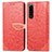 Handytasche Stand Schutzhülle Flip Leder Hülle Modisch Muster S04D für Sony Xperia 5 III Rot