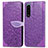 Handytasche Stand Schutzhülle Flip Leder Hülle Modisch Muster S04D für Sony Xperia 5 III Violett