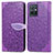 Handytasche Stand Schutzhülle Flip Leder Hülle Modisch Muster S04D für Vivo iQOO Z6 5G Violett