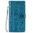 Handytasche Stand Schutzhülle Flip Leder Hülle Modisch Muster S05D für Samsung Galaxy S22 Plus 5G Blau