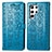 Handytasche Stand Schutzhülle Flip Leder Hülle Modisch Muster S05D für Samsung Galaxy S22 Ultra 5G Blau