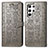 Handytasche Stand Schutzhülle Flip Leder Hülle Modisch Muster S05D für Samsung Galaxy S22 Ultra 5G Grau
