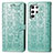 Handytasche Stand Schutzhülle Flip Leder Hülle Modisch Muster S05D für Samsung Galaxy S22 Ultra 5G Grün