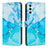 Handytasche Stand Schutzhülle Flip Leder Hülle Modisch Muster Y01X für Samsung Galaxy A04s Blau