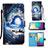Handytasche Stand Schutzhülle Flip Leder Hülle Modisch Muster Y02B für Samsung Galaxy A02 Königs Blau