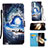 Handytasche Stand Schutzhülle Flip Leder Hülle Modisch Muster Y02B für Samsung Galaxy A15 4G Königs Blau