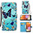 Handytasche Stand Schutzhülle Flip Leder Hülle Modisch Muster Y02B für Samsung Galaxy A32 5G Hellblau