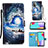 Handytasche Stand Schutzhülle Flip Leder Hülle Modisch Muster Y02B für Samsung Galaxy A52s 5G Königs Blau