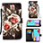 Handytasche Stand Schutzhülle Flip Leder Hülle Modisch Muster Y02B für Samsung Galaxy A52s 5G Schwarz