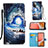 Handytasche Stand Schutzhülle Flip Leder Hülle Modisch Muster Y02B für Samsung Galaxy A72 4G Königs Blau