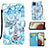 Handytasche Stand Schutzhülle Flip Leder Hülle Modisch Muster Y02B für Samsung Galaxy M12 Hellblau